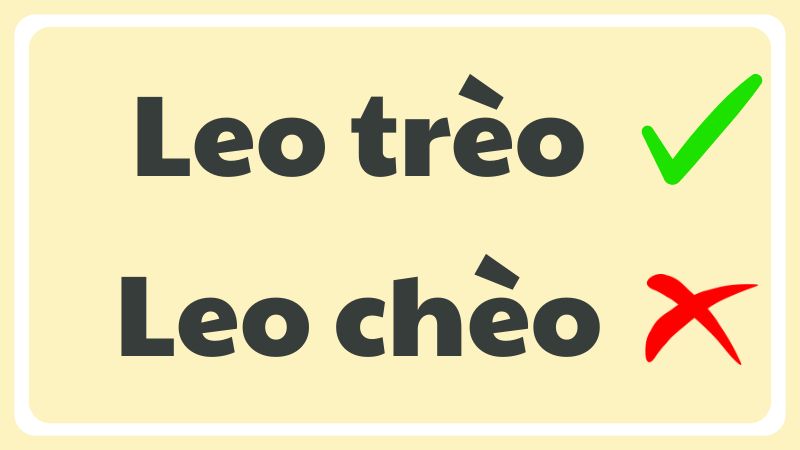 Leo trèo hay leo chèo từ nào đúng chính tả