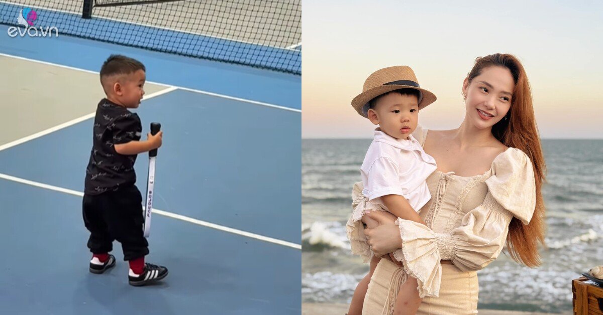 Con trai Minh Hằng gần 2 tuổi đã được mẹ dạy chơi pickleball, có đam mê chuẩn thiếu gia tập đoàn nghìn tỷ