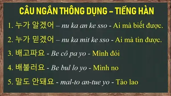 các câu nói tiếng hàn dễ thương
