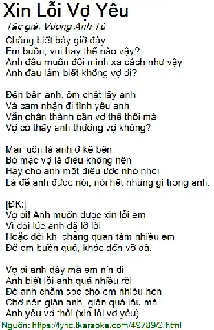 những câu nói xin lỗi vợ hay nhất