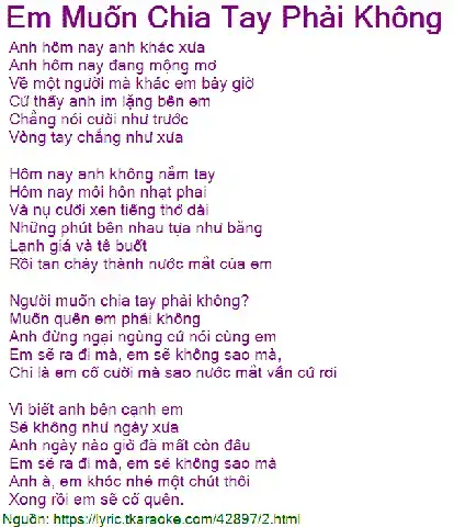 một câu nói em muốn chia tay một câu nói em muốn chia tay