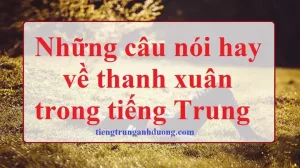 câu nói hay về thanh xuân tiếng trung