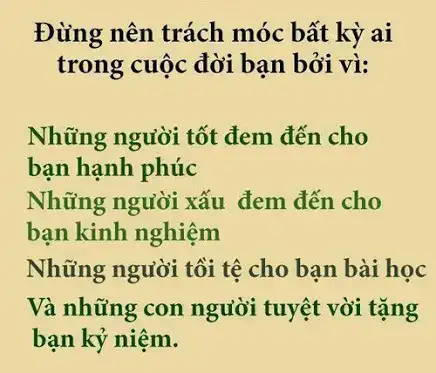những câu nói trách móc bản thân