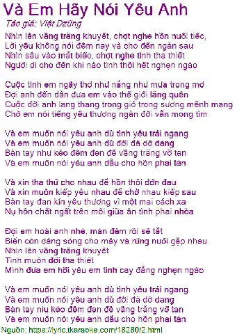 câu nói em yêu anh