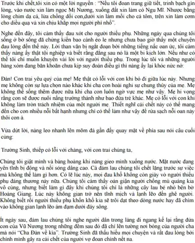 câu nói của vũ nương trước khi chết