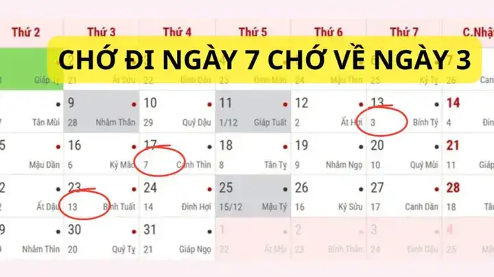 câu nói chớ đi ngày 7 chớ về ngày 3