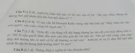 anh chị hiểu thế nào về câu nói