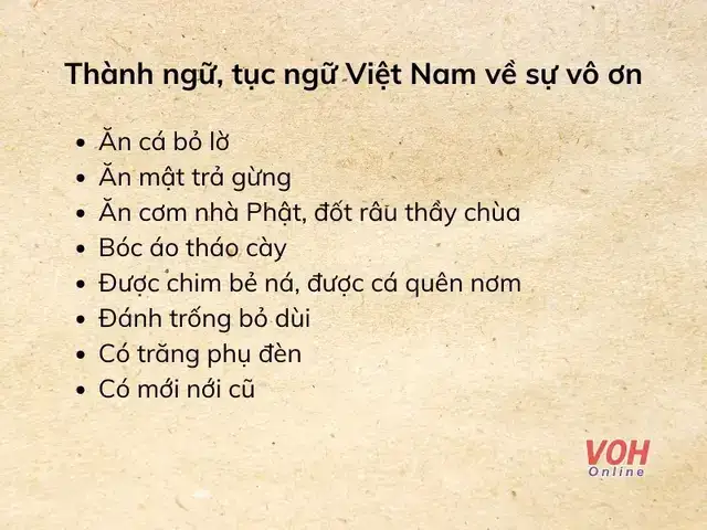 những câu nói về sự vô ơn bội nghĩa