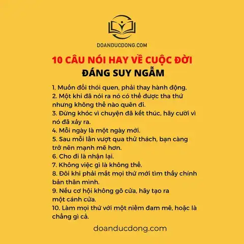 những câu nói đáng suy ngẫm về cuộc sống