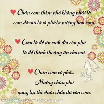 những câu nói hay về cơm và phở