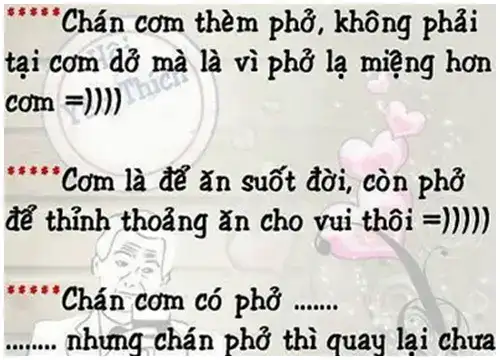 những câu nói hay về cơm và phở