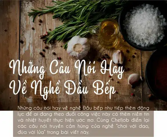 những câu nói hay về nghề đầu bếp