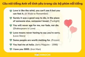 câu nói tiếng anh hay về tình yêu